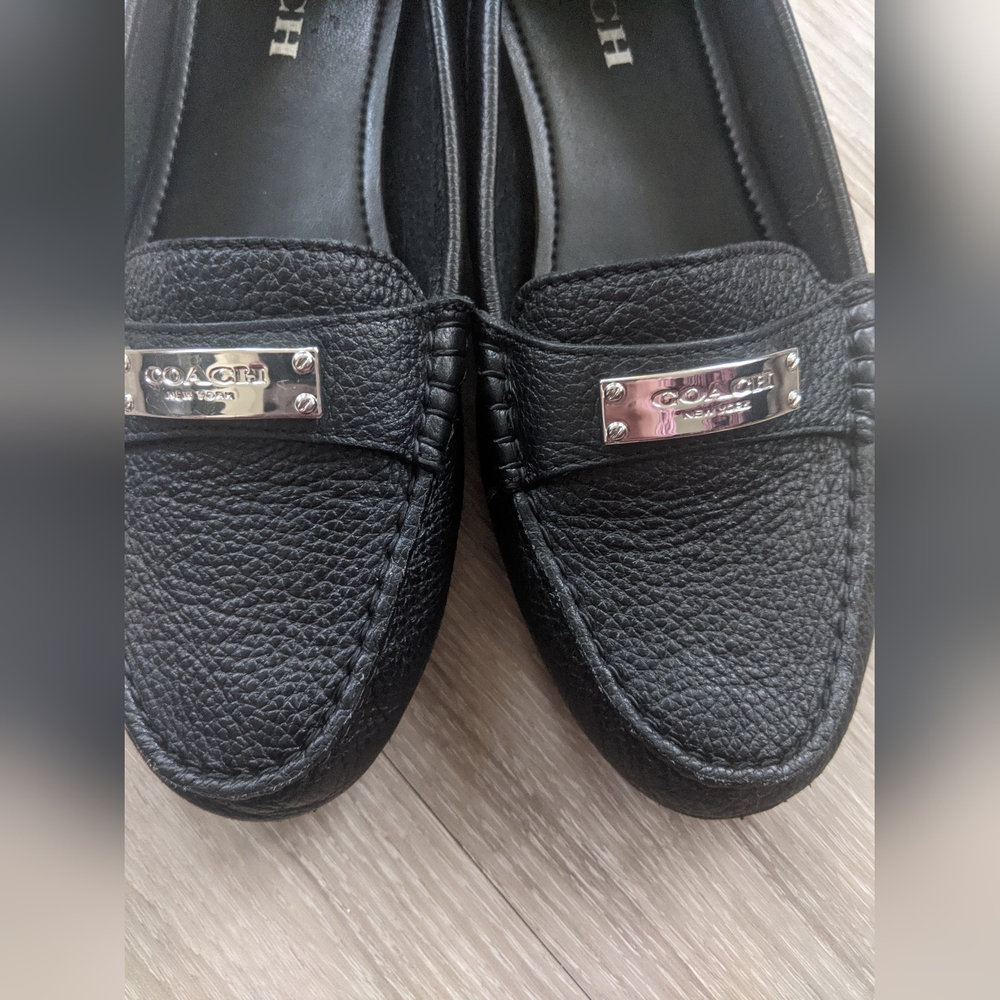 COACH Women’s Black Leather Penny Loafers - Picture 3 of 9